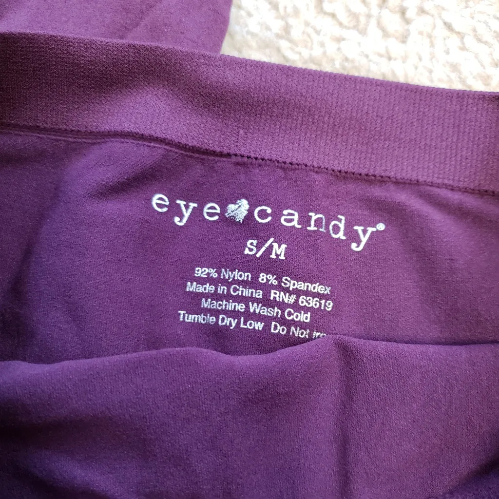 Booty Wonder Eye Candy Purple Leggings S - Image 4