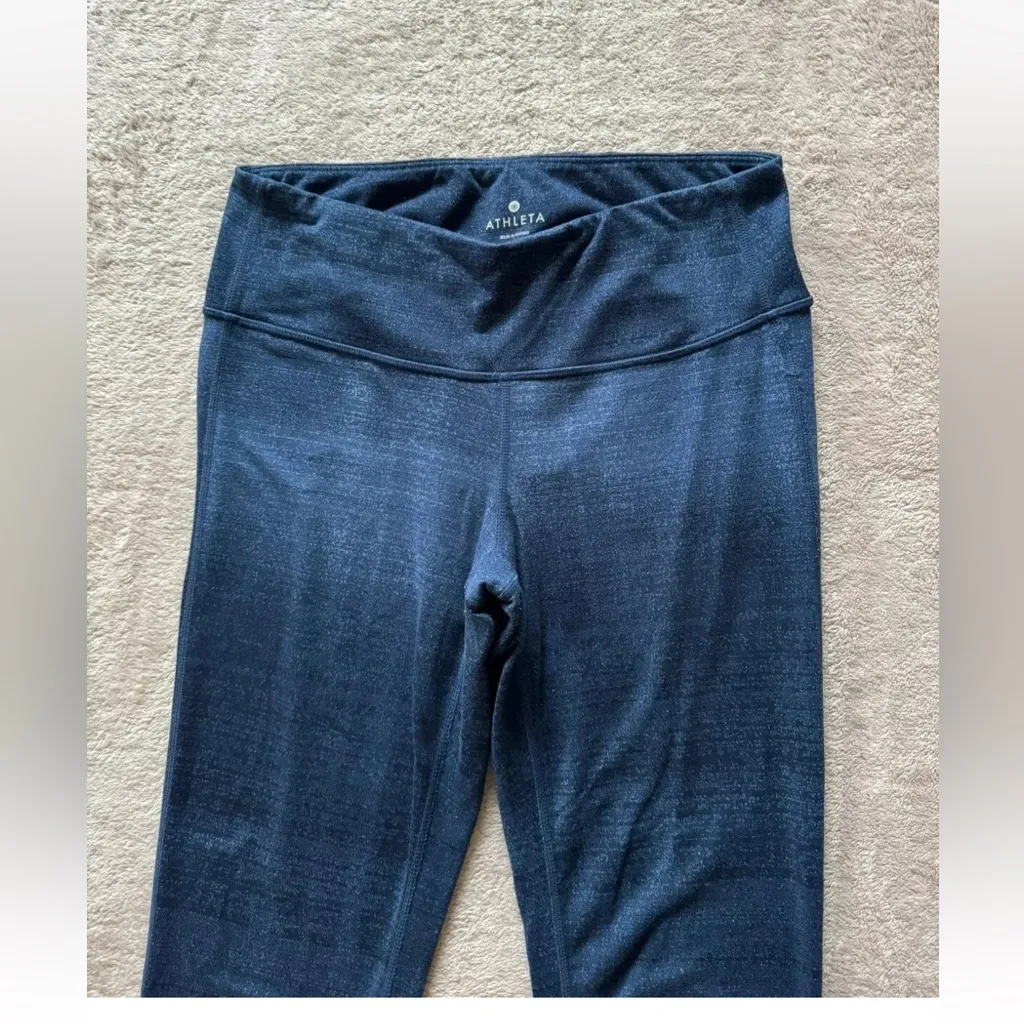 Athleta Women’s Leggings Blue Chaturanga‎ Speckled Ombré Printed Size Small - Image 2