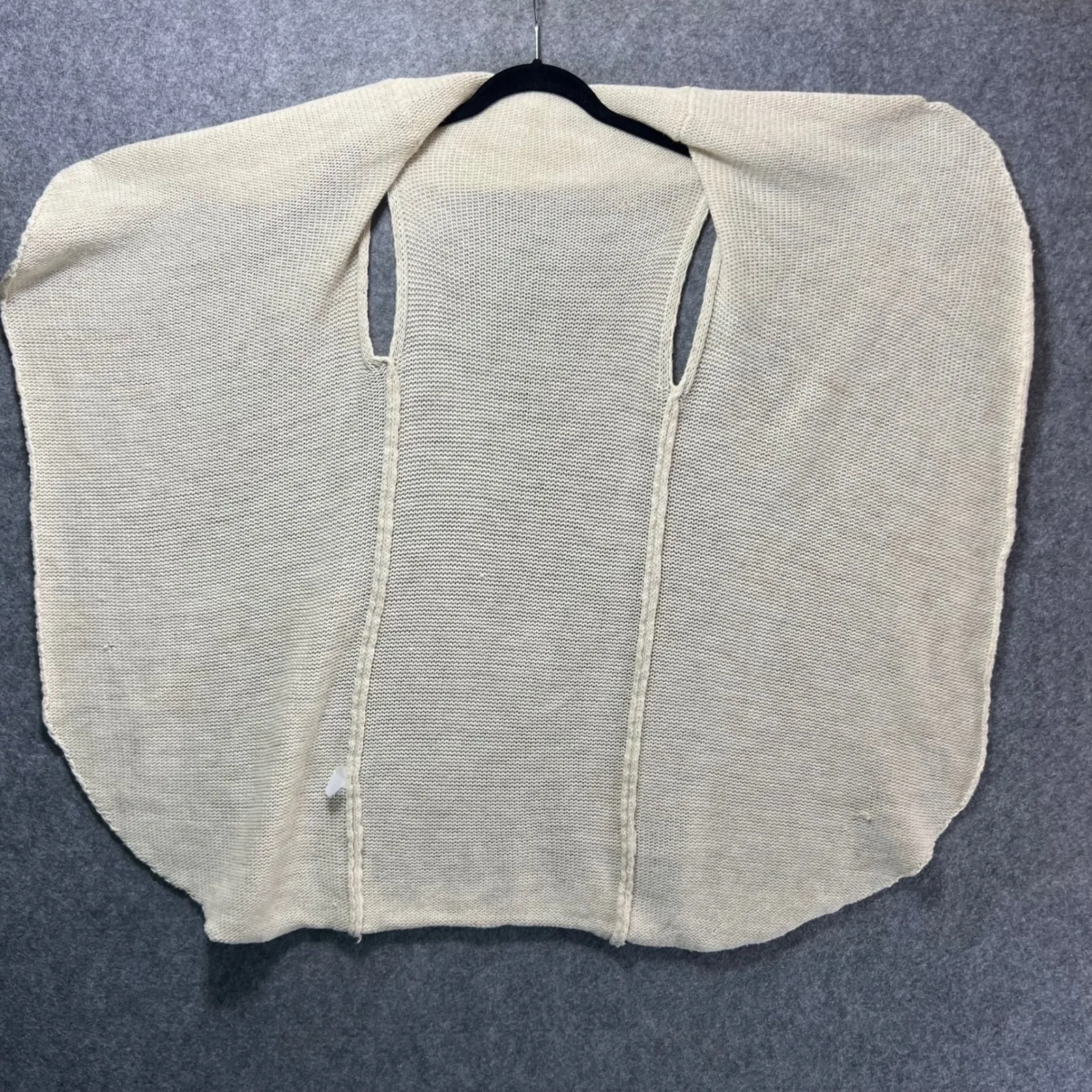 Cream Open Front Cardigan Knit Vest Waterfall Drape Mohair Lambswool Blend Boho Size undefined - Image 4