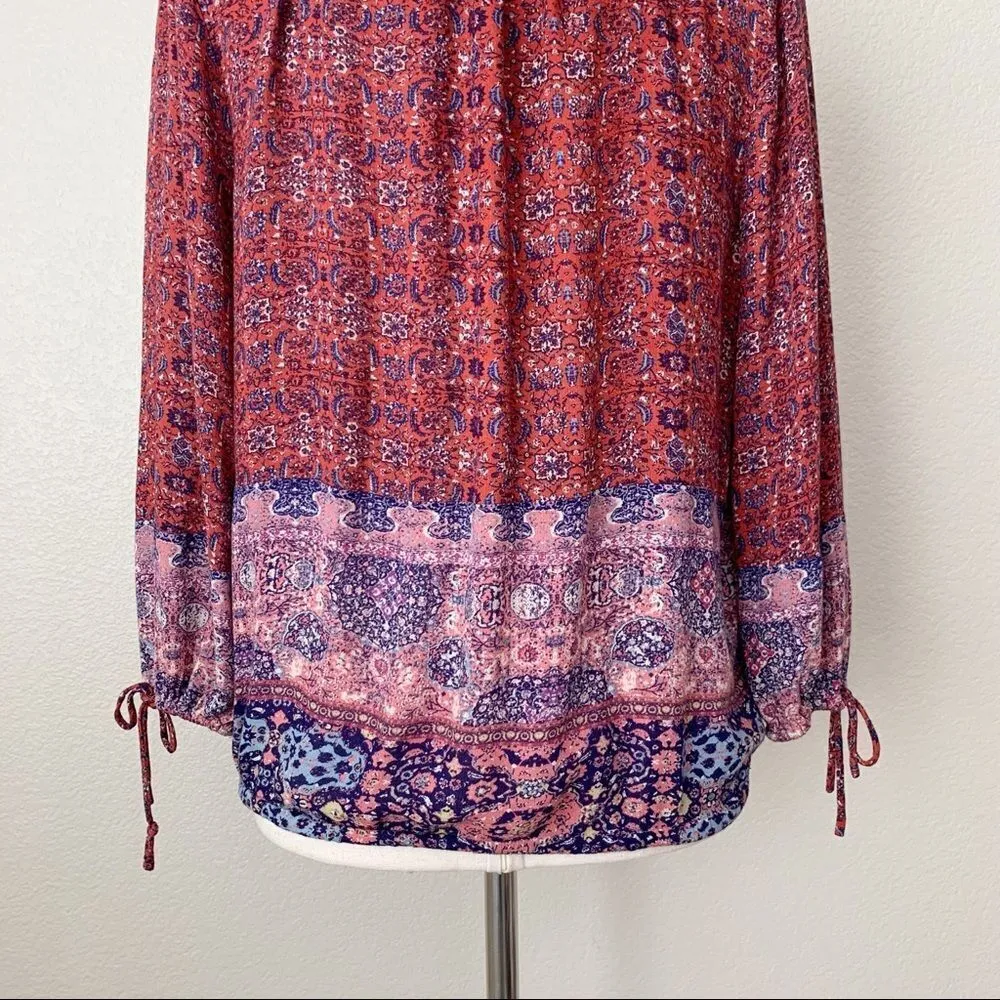 Lucky Brand Size Medium Floral Peasant Women’s Top - Image 11