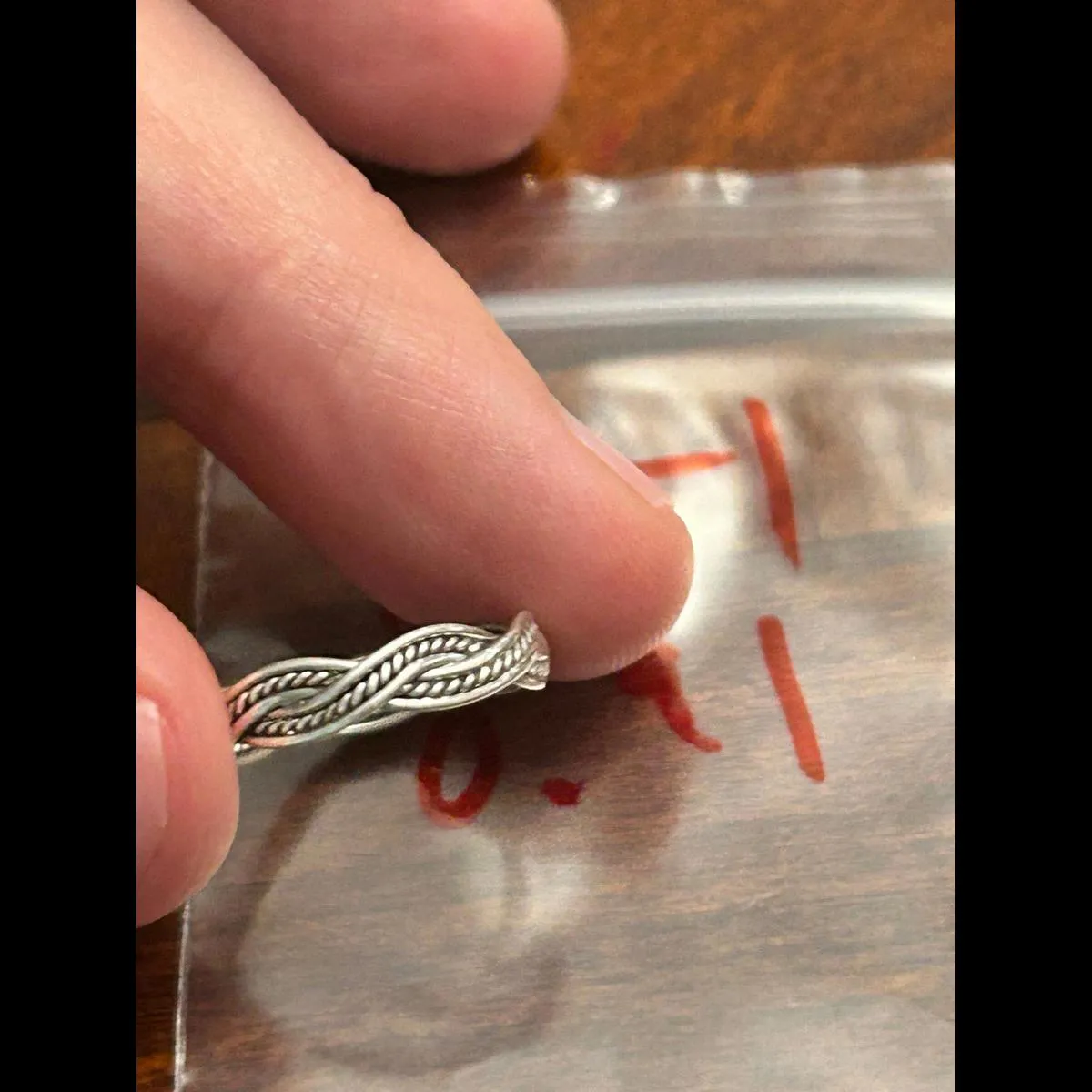 Silver plated ring band g51 0.91g size 4 - Image 2