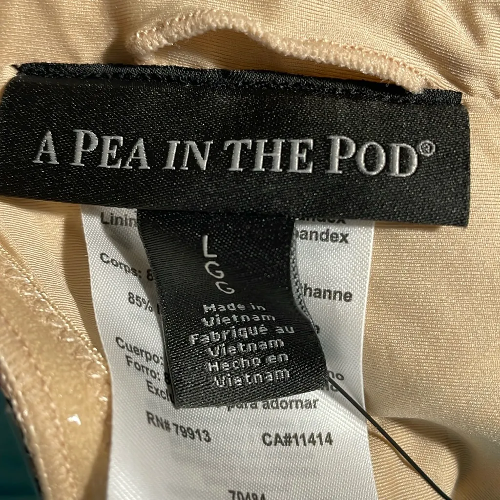 Maternity A Pea In The Pod 2 Pc Maternity Swimsuit Cheetah Print L NWT - Image 5