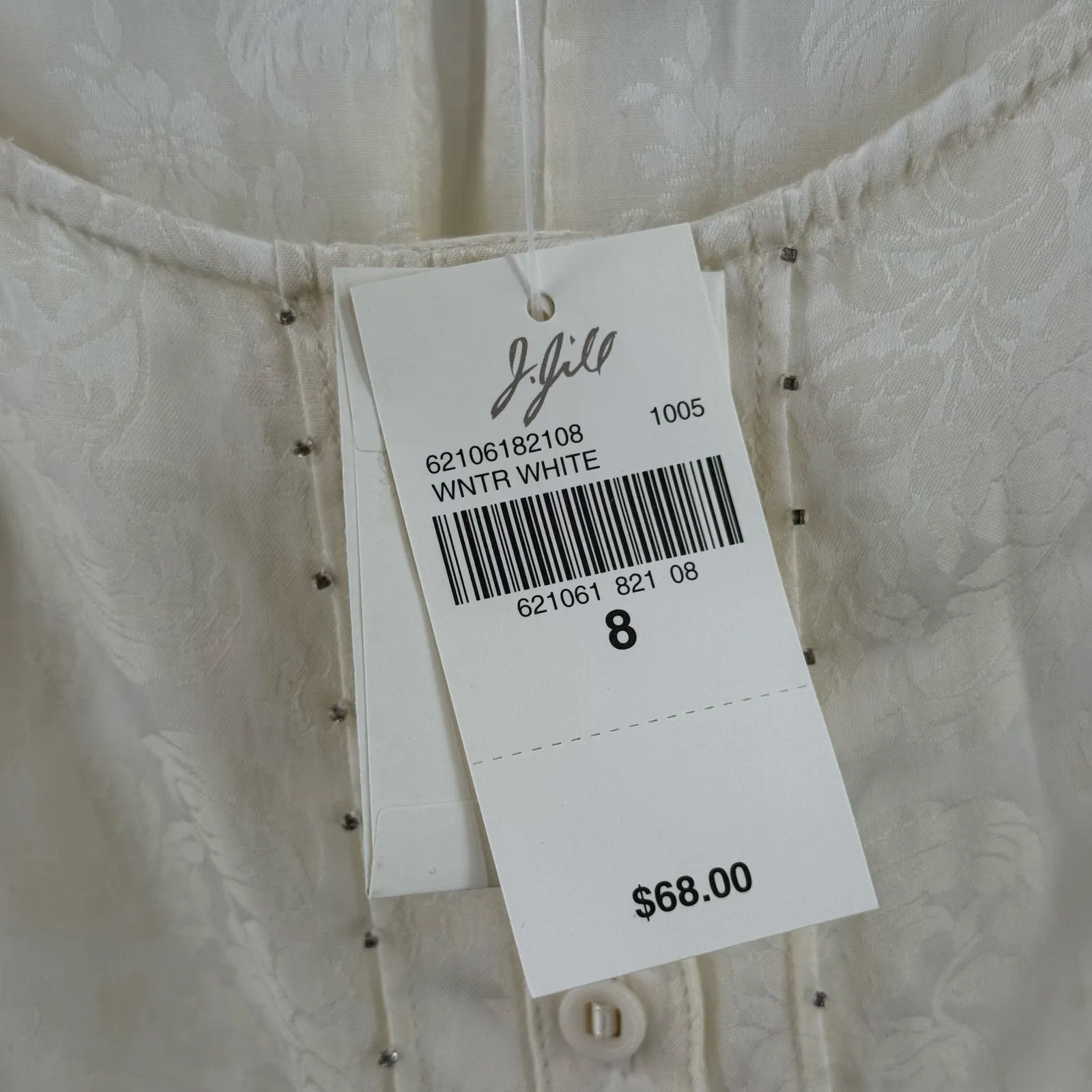 J. JILL Tank SZ 8 NWT Cottage Prairie Grandma Farm Prairie Cotton Blend Brocade - Image 5