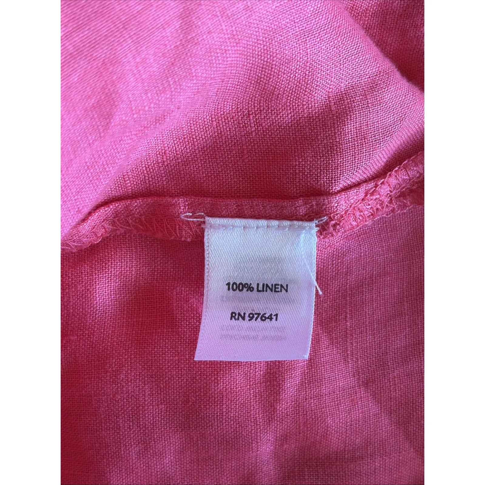 J Jill Coral Salmon 100% Linen Casual Lightweight Button Up Shirt Womens Small - Image 5