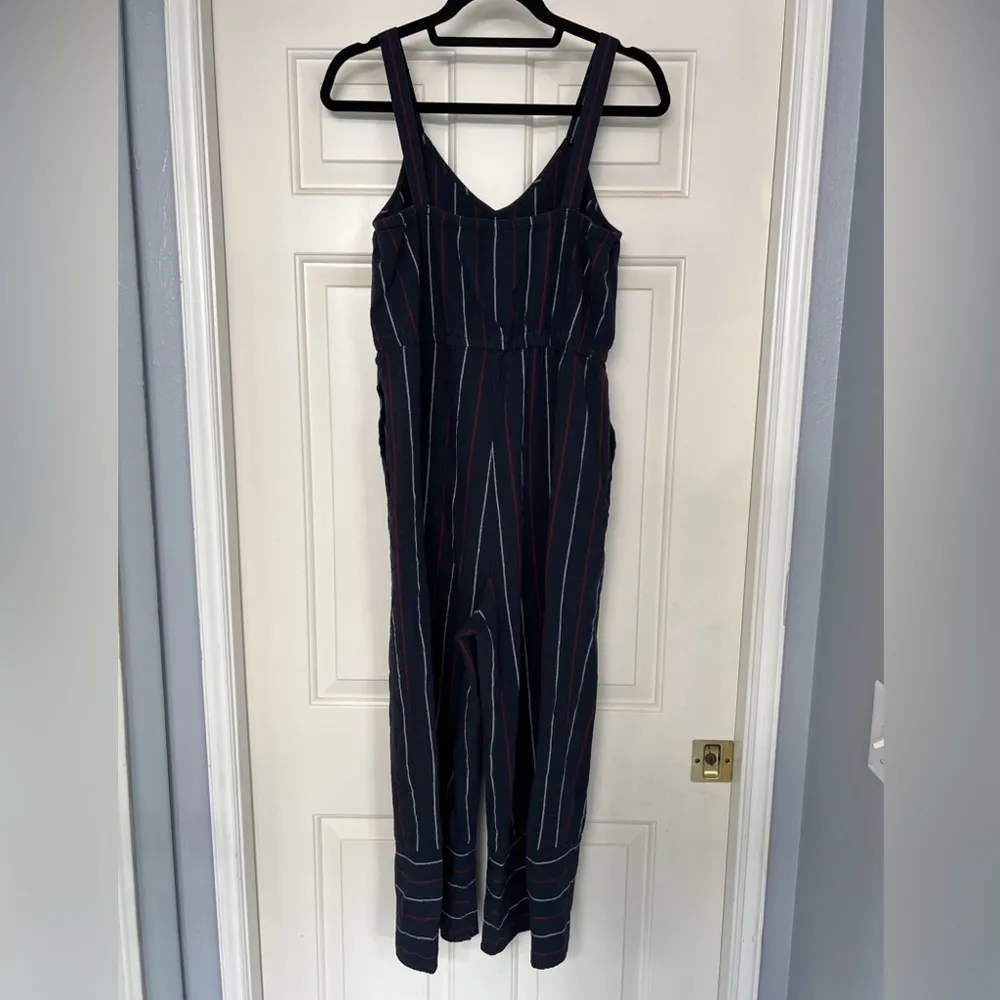 Universal Thread Navy Pinstriped Wide Leg Sleeveless‎ Jumpsuit - Image 6
