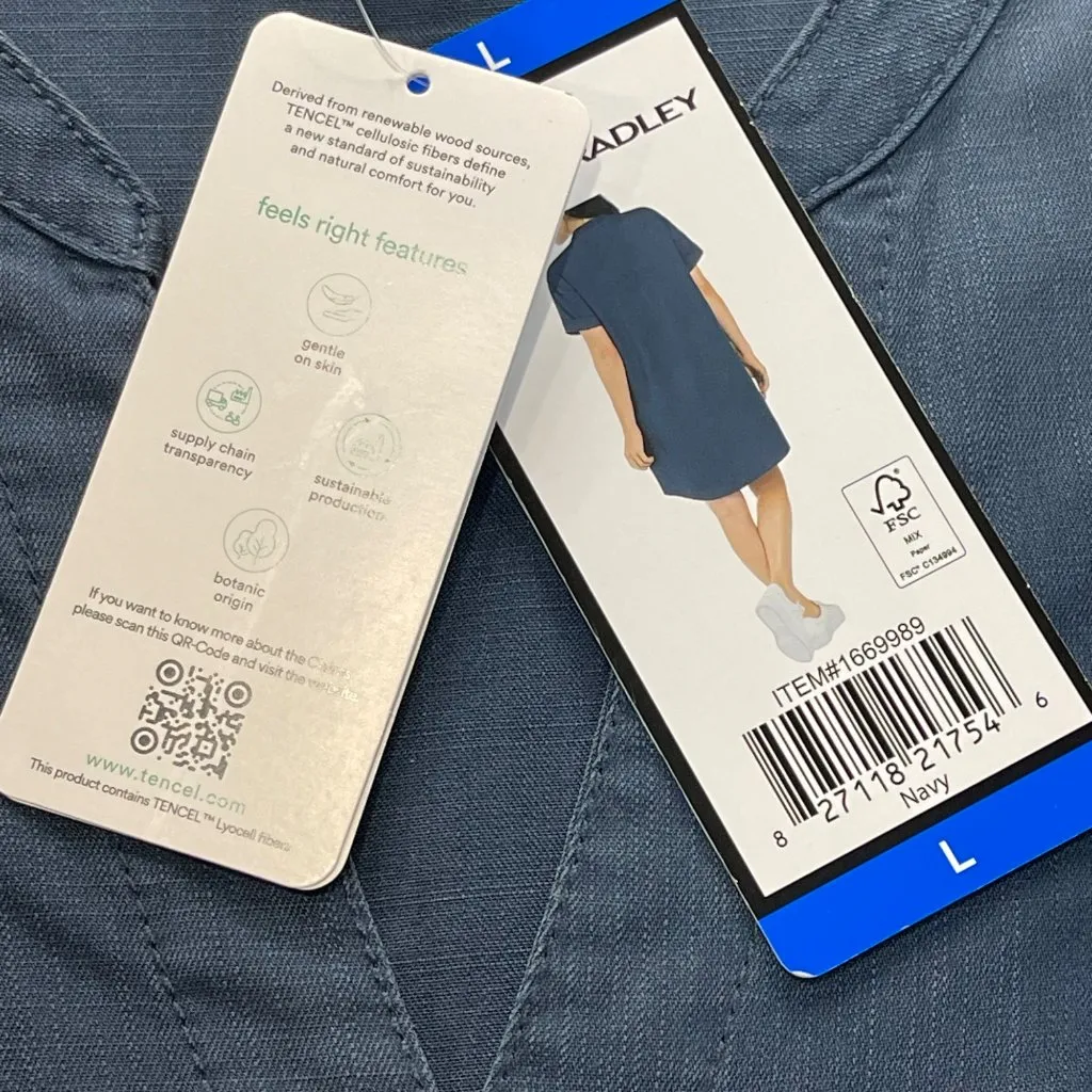 Hilary Radley Shift Dress Womens Size Large Blue Tencel Lyocell Pockets Mini NWT - Image 9