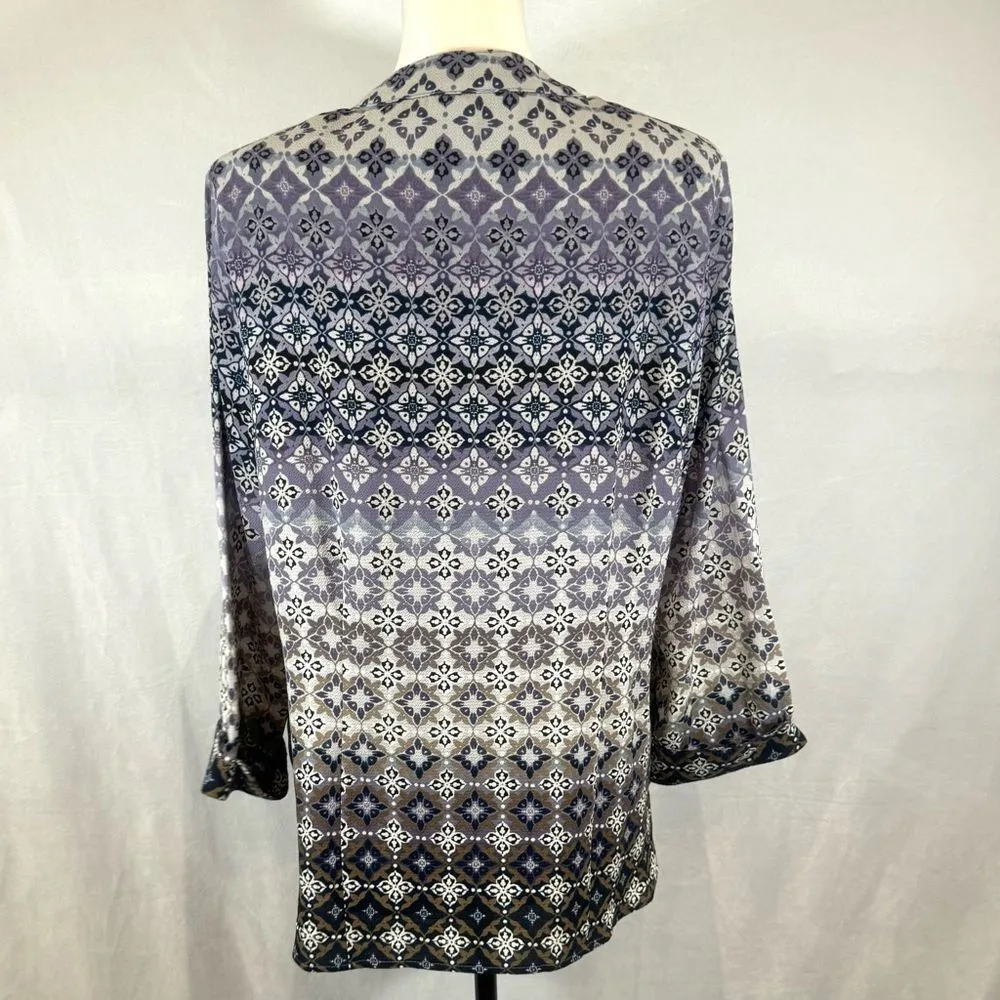 Vintage Rebecca Malone beautiful button down print top with cami size large - Image 5
