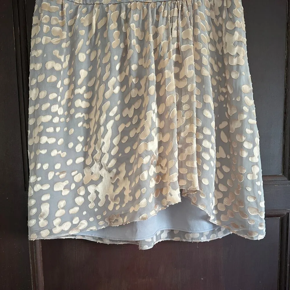 CLUB MONACO | Champagne Burnout Silk  Blend Asymmetrical Skirt | Size 2 - Image 3