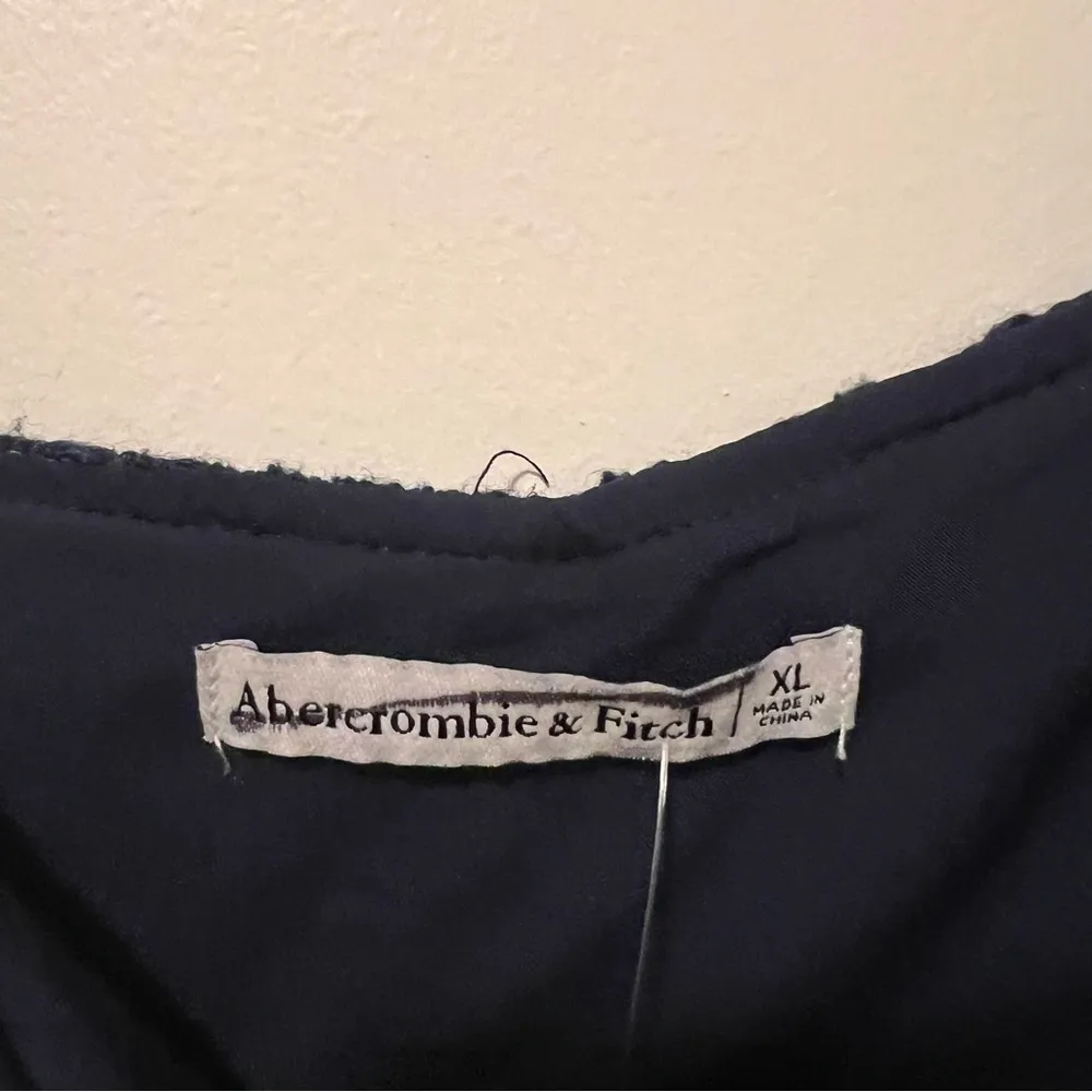 Abercrombie & Fitch Navy Blue Tweed Mini Dress with Pockets XLarge NWOT - Image 3