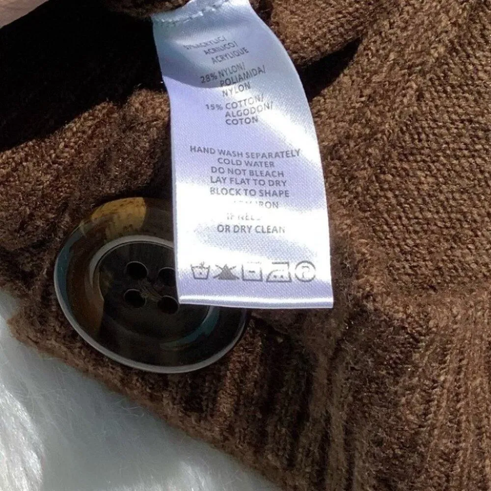 Mac & Lac Brown Big Button Sweater Pocket Size M Retro Medium Unique Winter Fall - Image 8