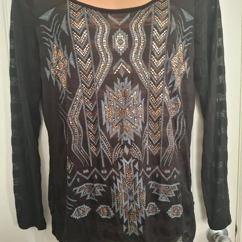 Maurices Sz 2 Black and Gray Patterned Women's Top - Image 9