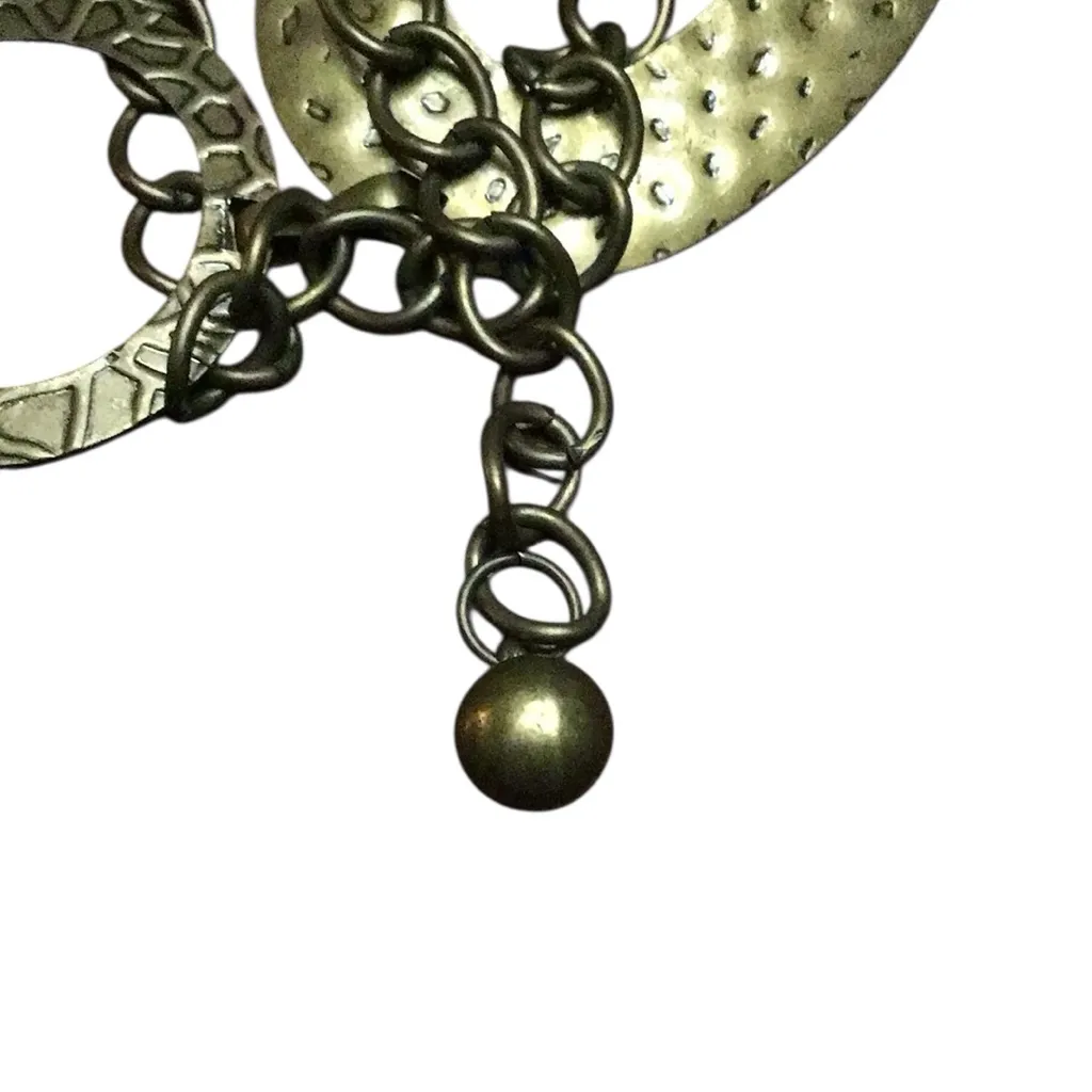 Pitted link chain belt Bronze color. Oval and circle pitted links. Gold - Image 7