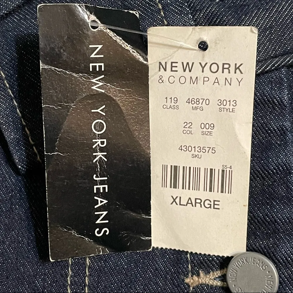 New York & Company Jean Jacket Blue Size XL - Image 12