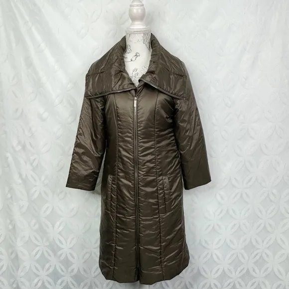 Vince Quilted Puffer Longline Packable Lightweight‎ Water Resistant Coat Size M - Image 6