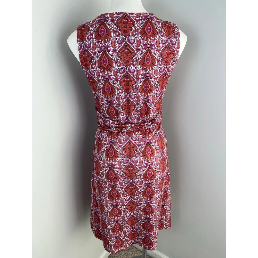 Prana Athletic Casual Dress Orange Pink Paisley Pattern Large Vacation - Image 4