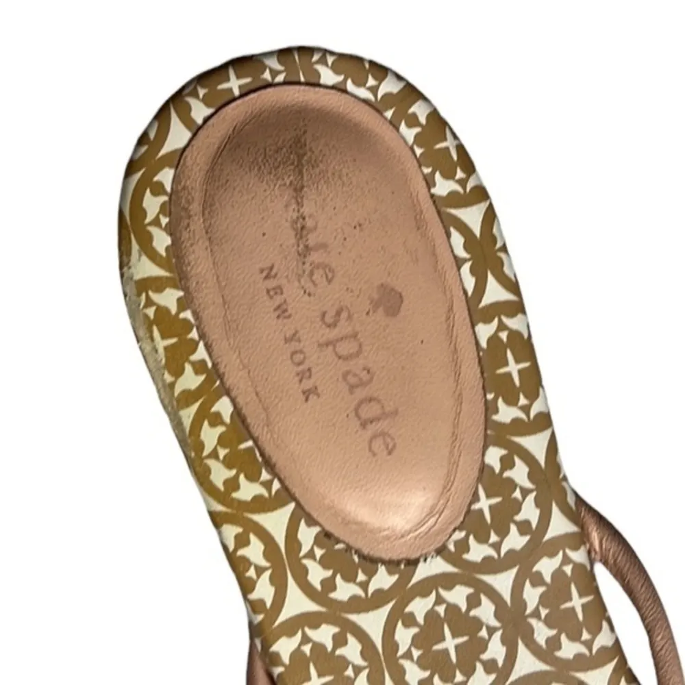 Kate Spade Sandal Mystic Bow Blush Pink Gold Accent Flip Flop - Image 2