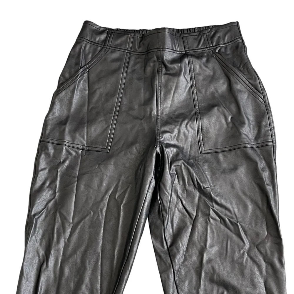 Spanx Faux Leather Jogger Pants Women’s Size S Pull On Black - Image 4