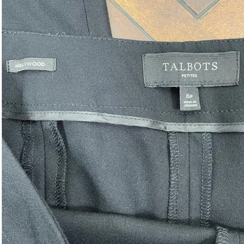 Talbots Petites Women's Black Hollywood Dress Pants Size 6P Side Zip Career - Image 3
