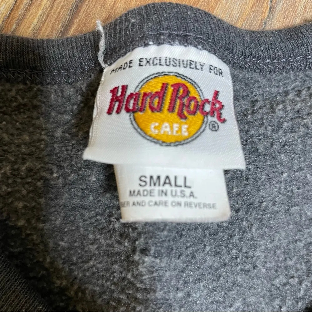 Hard Rock Cafe Vintage  Fleece Lined Cropped Pullover Small - Image 2