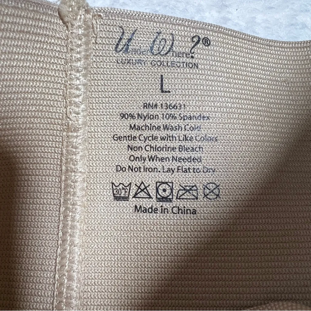 Under Where? High Waist Tummy Control Shapewear Shorts Tan Size L - Image 6