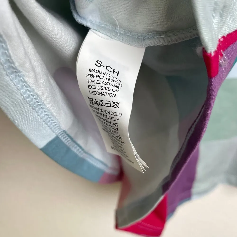 Kate Spade Henley Long Sleeve Pajama Top Small Check Button Pink Multi Cotton - Image 11