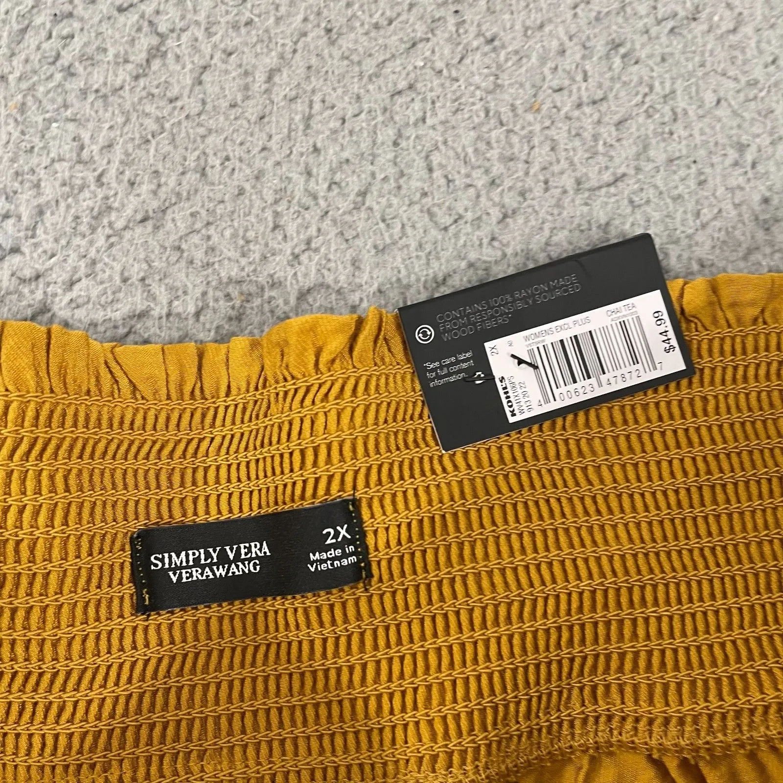 NWT Simply Vera Vera Wang Pull-On Pants Women 2X Gold High-Rise Wide Leg - Image 3