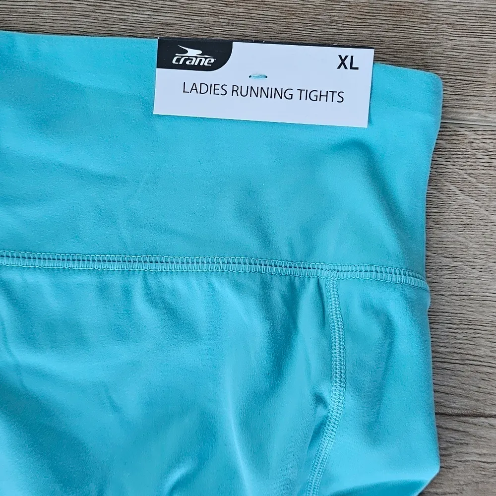 NWT Crane, XL Ladies' Fitness Tights, PHONE POCKET! Green - Image 6