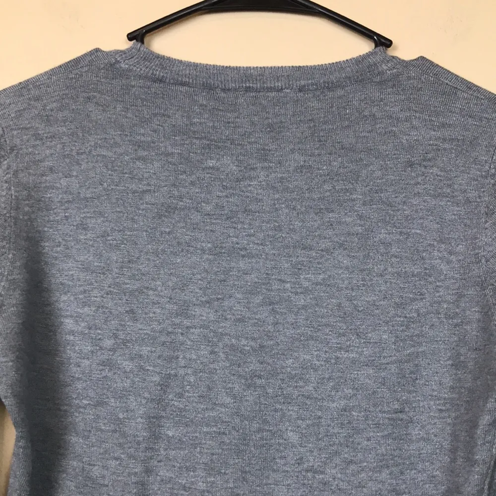 NWT Vila Milano Women’s Wool Blend Heart Rhinestones Gray Crew Neck Sweater - Image 7