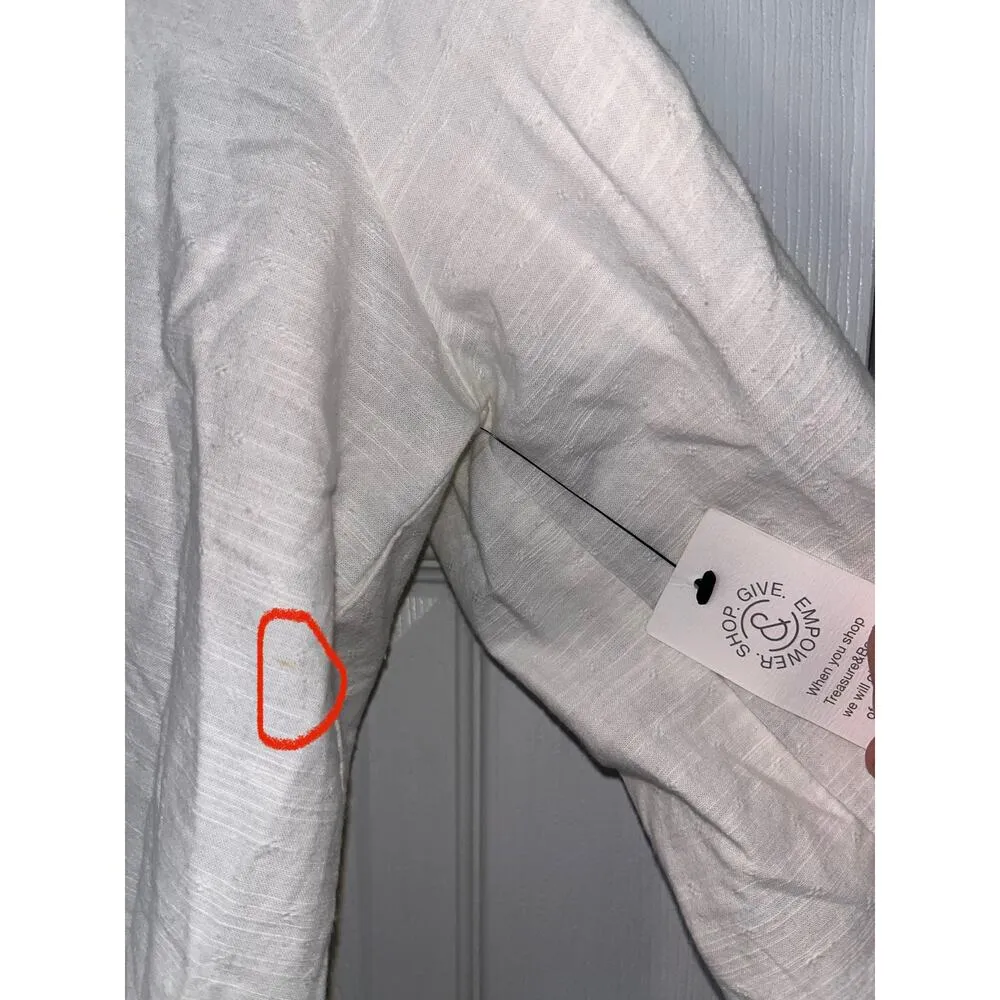 Treasure & Bond Puff Sleeve Button-Up Shirt “Size M” NWT/Defects (B35) - Image 4