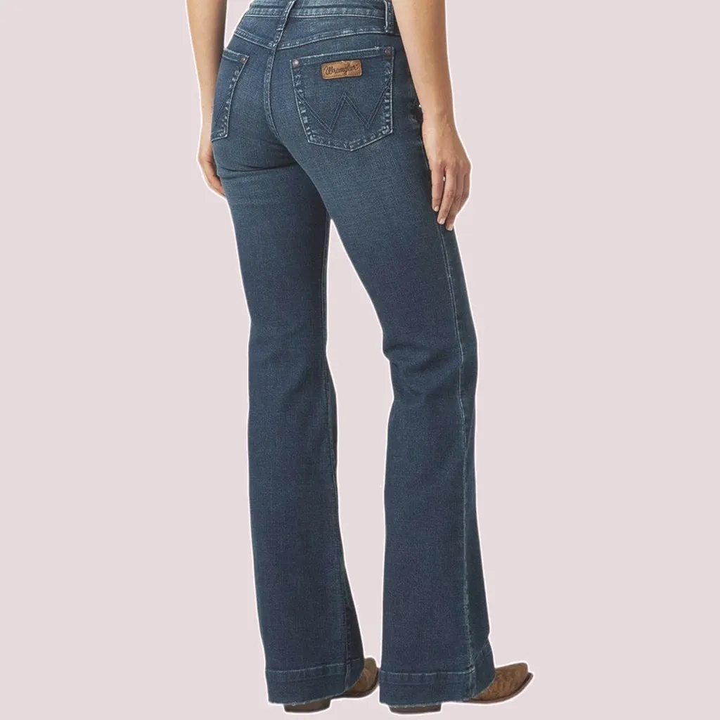 NWT Wrangler Women's Retro Mae Mid Rise Wide Leg Trouser Jeans - 9/10 x 34 - Image 2