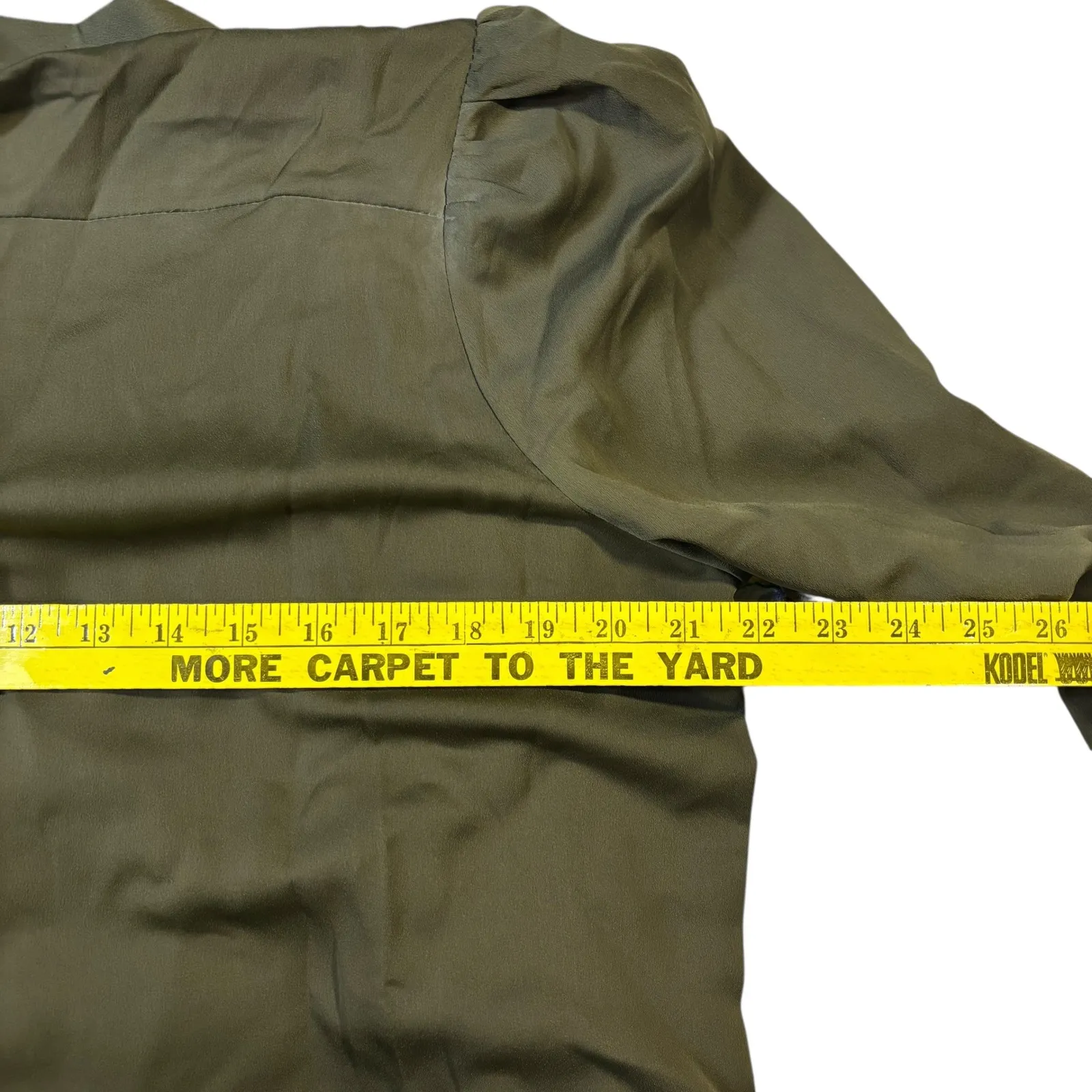 Just Fab Olive Green Button Front Bow Neck Long Sleeve Maxi Dress Womens XL - Image 9