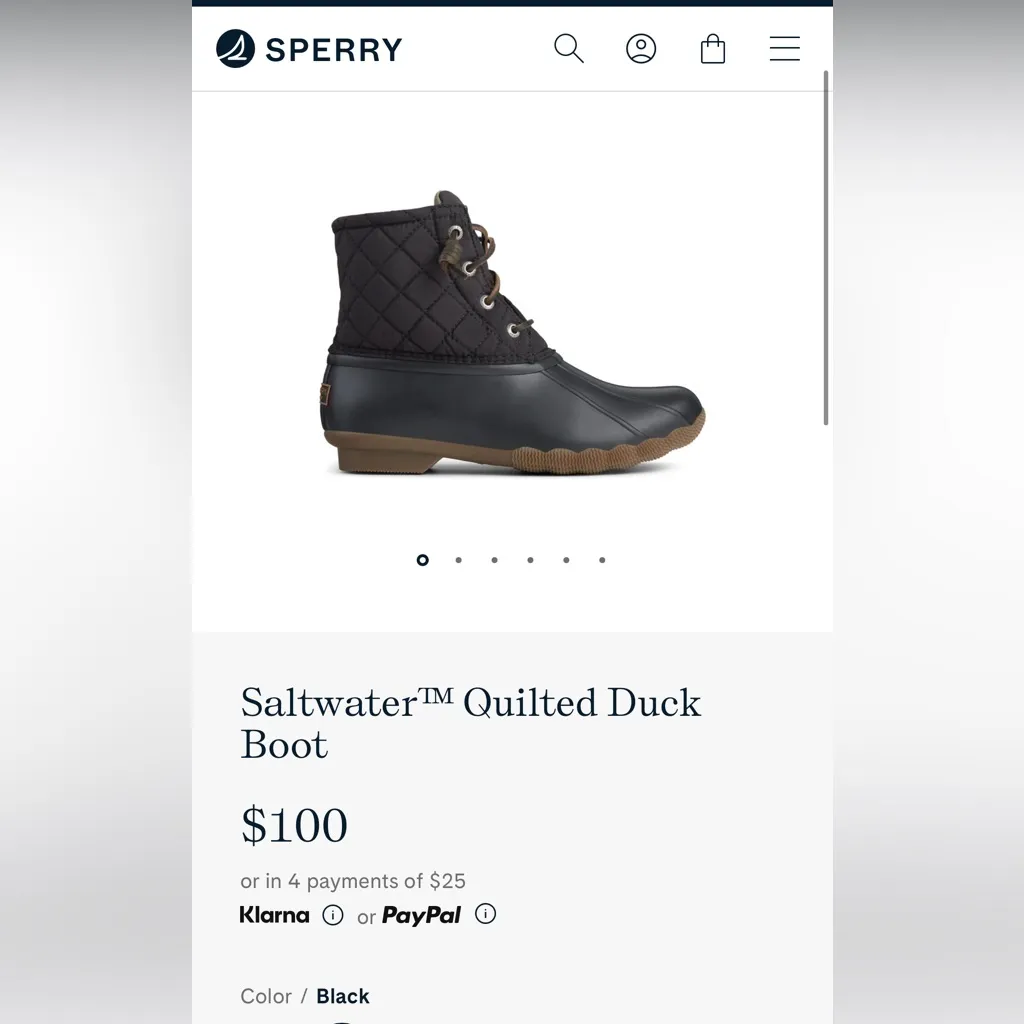 Sperry Women’s Saltwater™ Quilted Duck Boots size 7.5 - Image 2