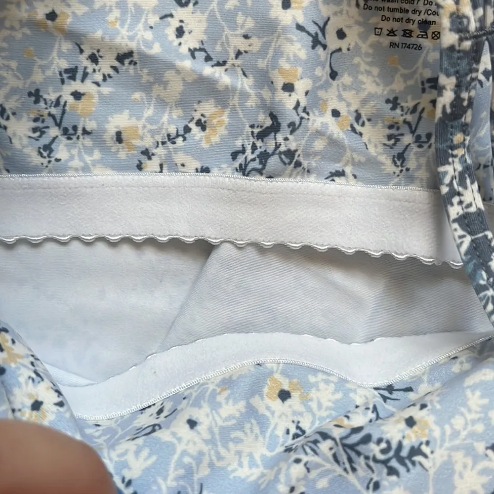 Summersalt The High Neck Midi Sports Bra Tank Bloom in Powder Blue Sz 10 - Image 5