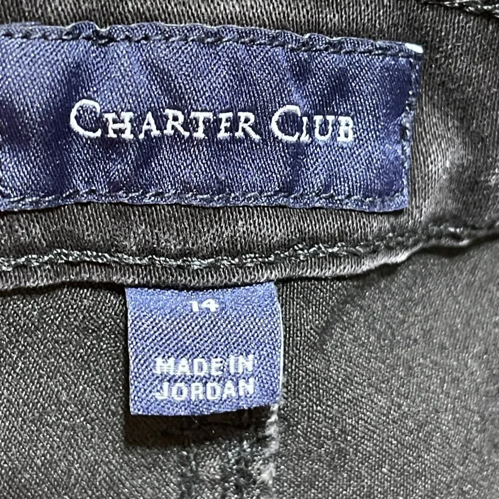 Black Jeans Charter Club Size 14 Lexington Straight Stretch Med Rise - Image 3