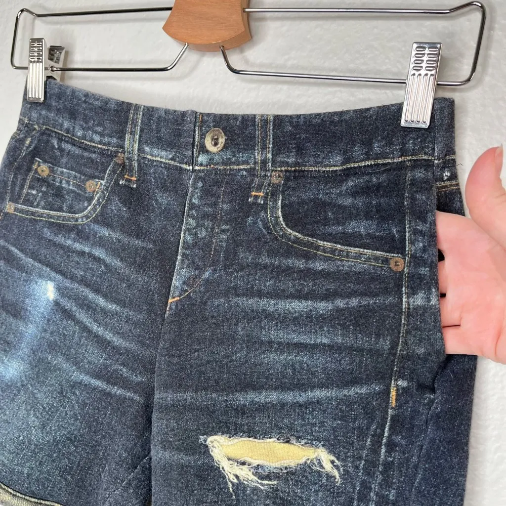 Rag & Bone Jean Denim Printed Boyfriend Terry Shorts XXS Japanese Cotton - Image 4