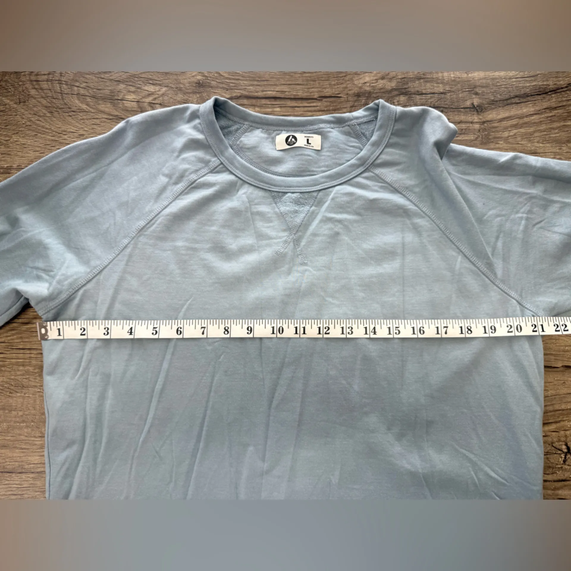 American Giant light blue crew neck sweater size L Size L - Image 4