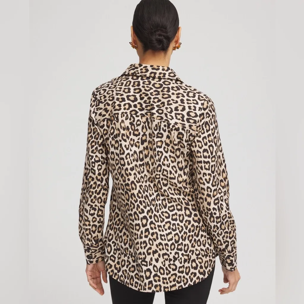 NWT Chico’s Animal Print Cheetah Leopard Locklyn Long Sleeve Blouse S Chico’s 0 - Image 3