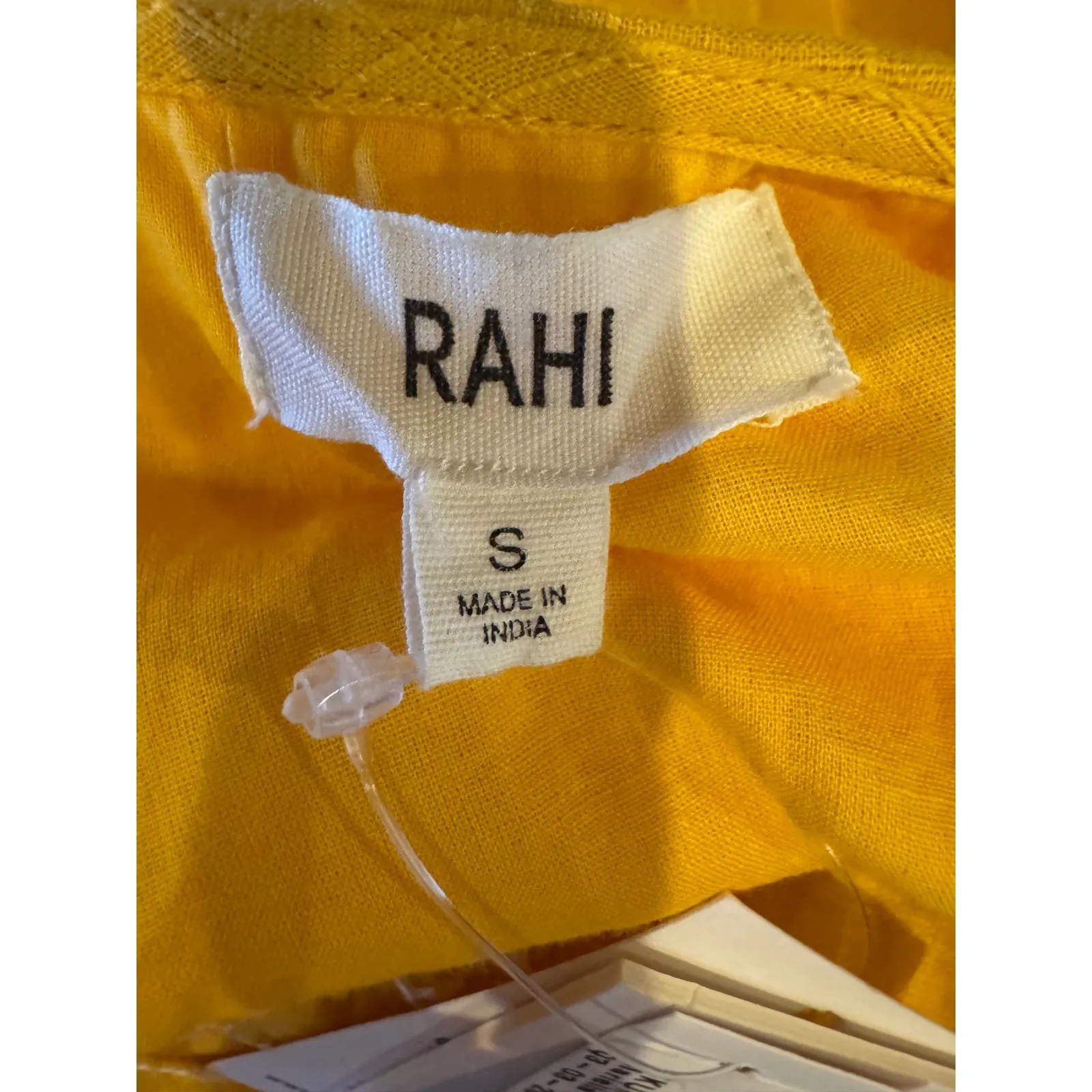 RAHI Anthropologie Dress Women Small Yellow Marigold Eyelet Collar Mini Boho NWT - Image 13