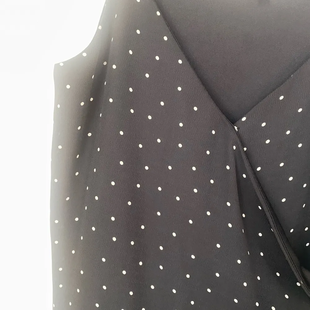 Lulu’s Dot’s going on? Black polka dot wrap dress size L - Image 10