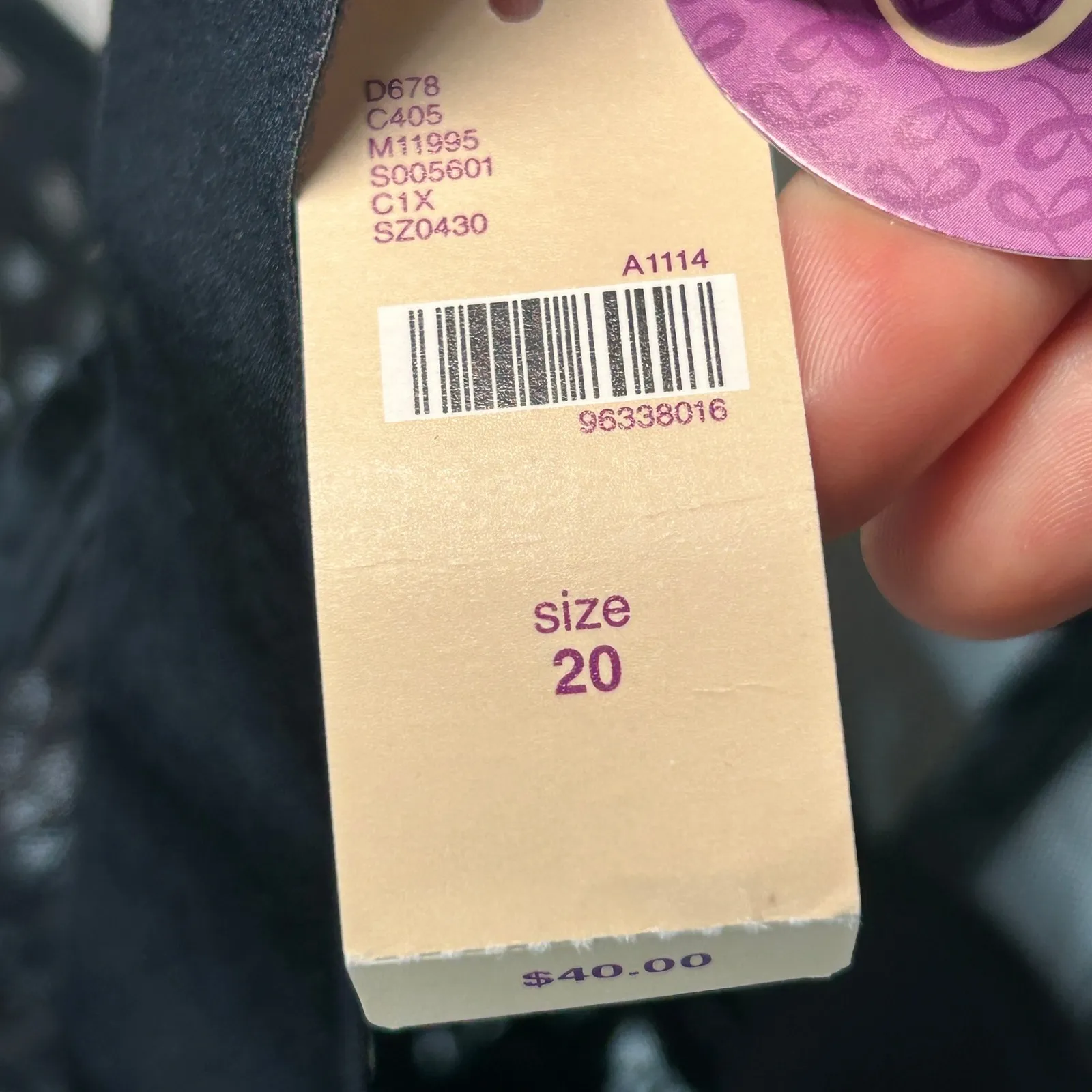 NWT Cacique Seriously Sexy Black Lace Sheer Plunge Bra Size 20 Wire-Free Unlined - Image 5