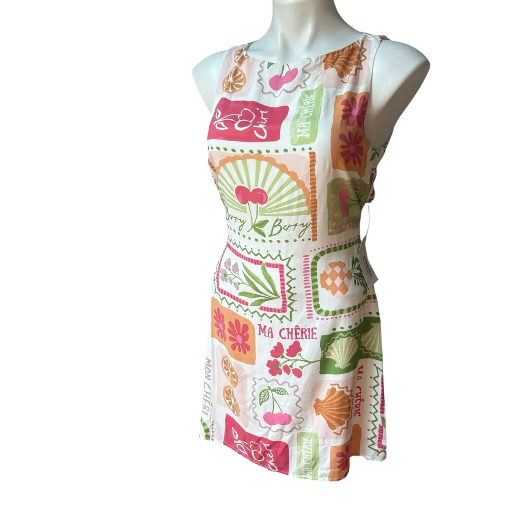 NWT, Mod On Trend Secret Symphony Cutout Tie Back Print Dress!, Sz S - Image 8