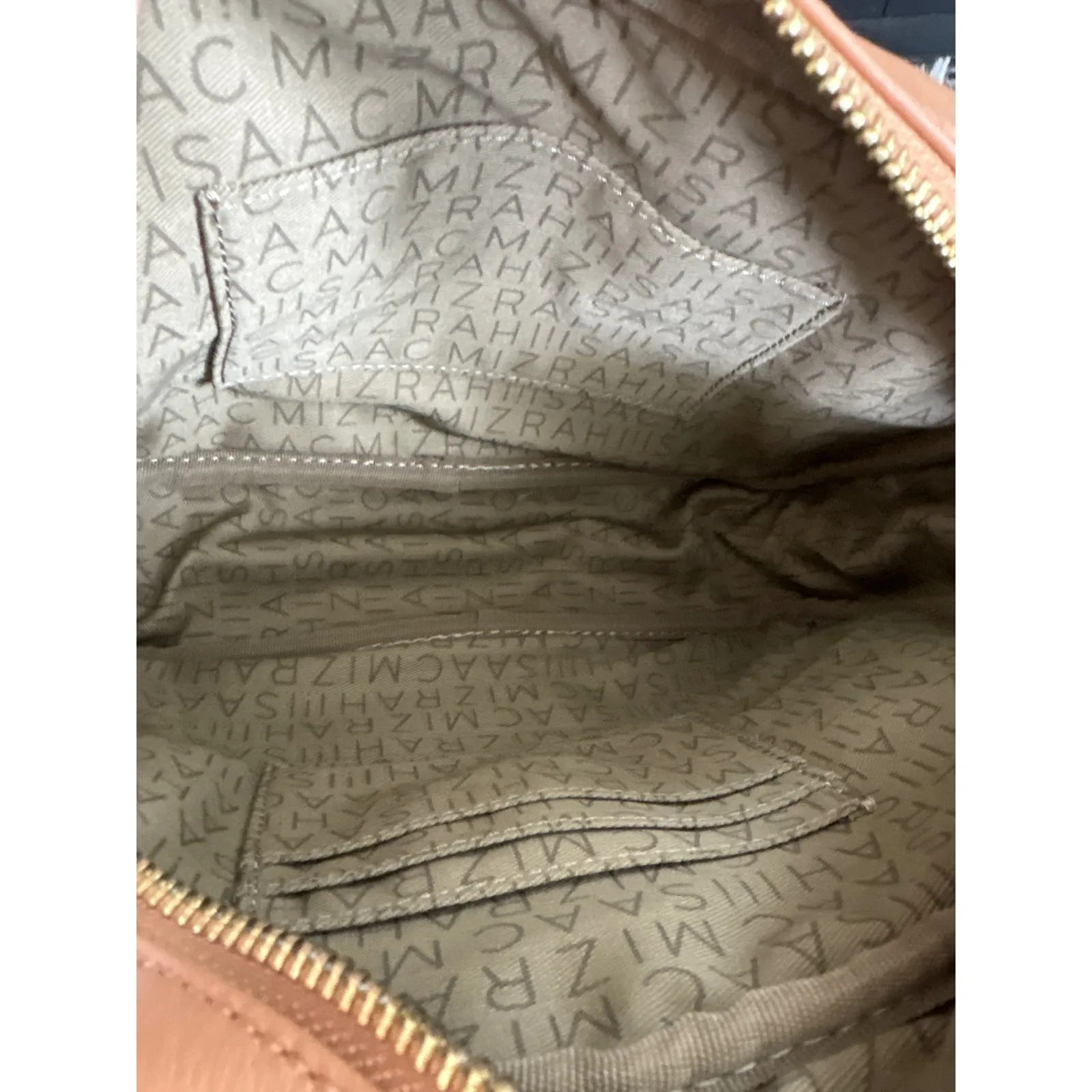 Isaac Mizrahi Quilted Camera Bag Tan Leather Crossbody Tassel Gold Lock NWT - Image 8