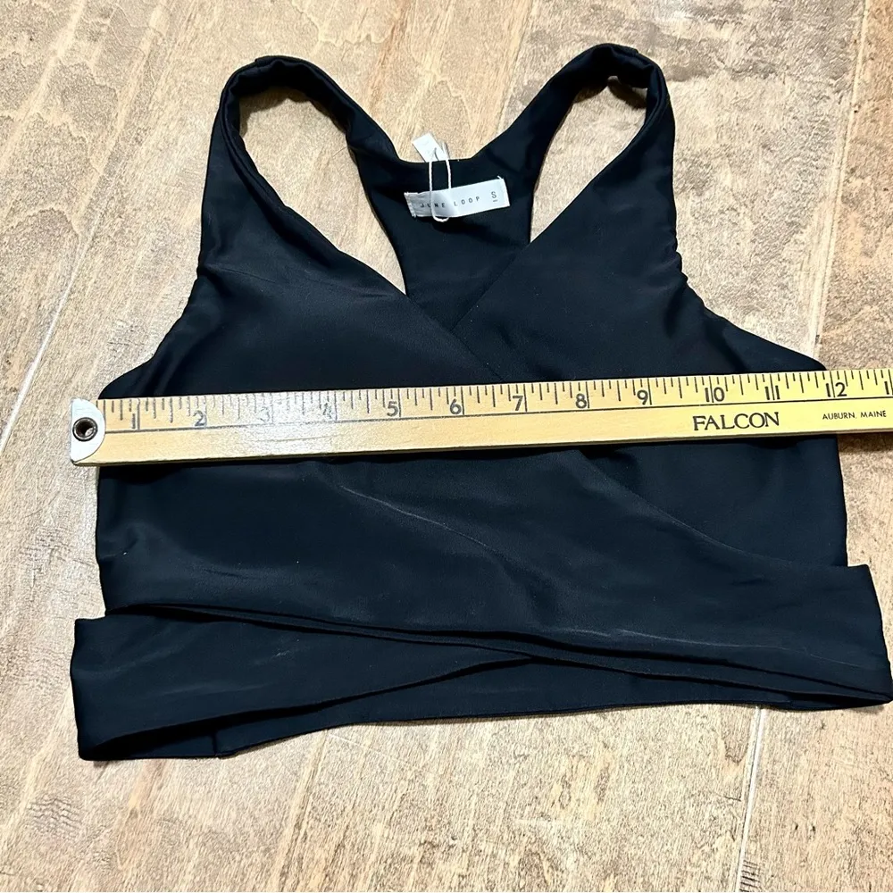 June Loop Women’s Wrap Swim Suit Bikini Top Black Size Small NWT - Image 5