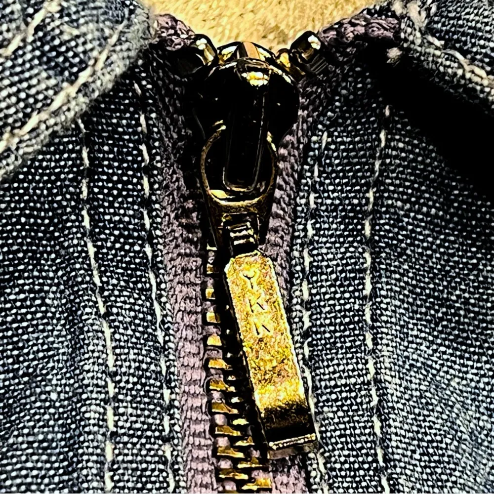 Vintage 90’s Embroidered Cats Denim Jean Jacket Blue Size M - Image 7