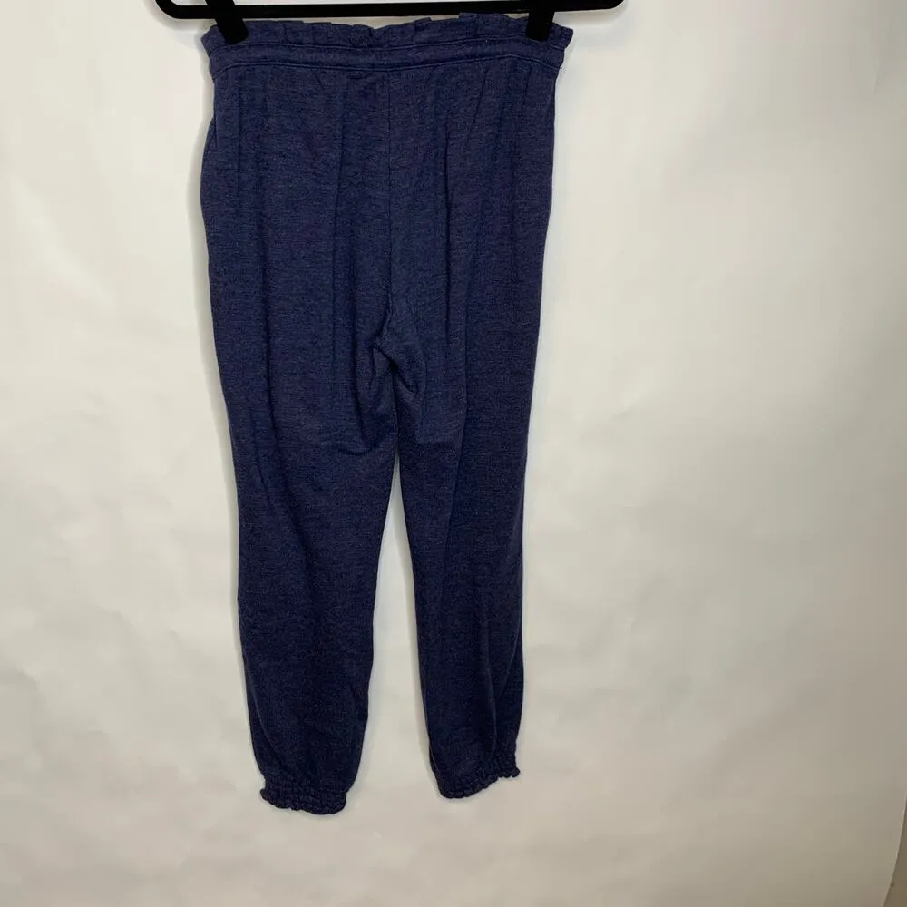Aerie Blue Joggers Sz Small Ruffle Waist Sweatpants Loungewear - Image 3