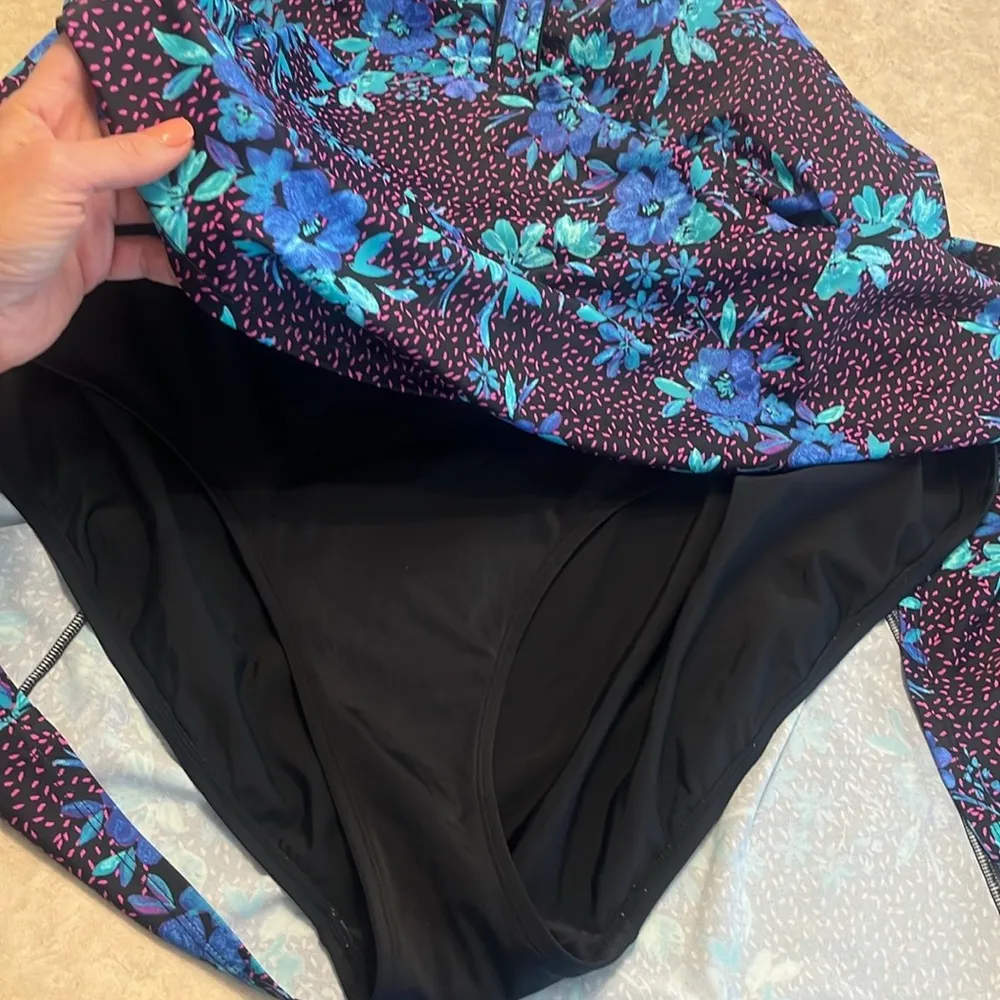 Swimsuits For All slimming swimdress one piece swim suit plus size 34 Black - Image 7