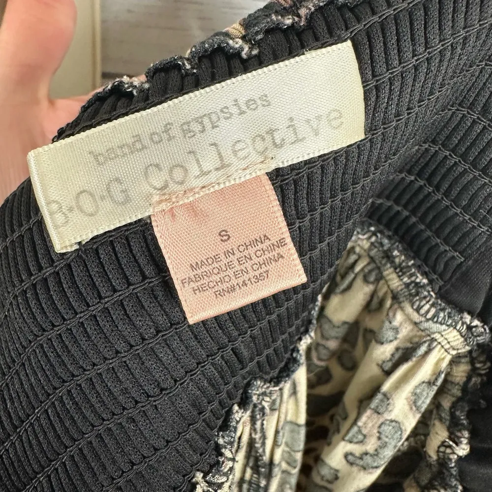 Band of Gypsies Womens size Small Leopard Wide Leg Split Hem Jumpsuit Mob Wife - Image 6