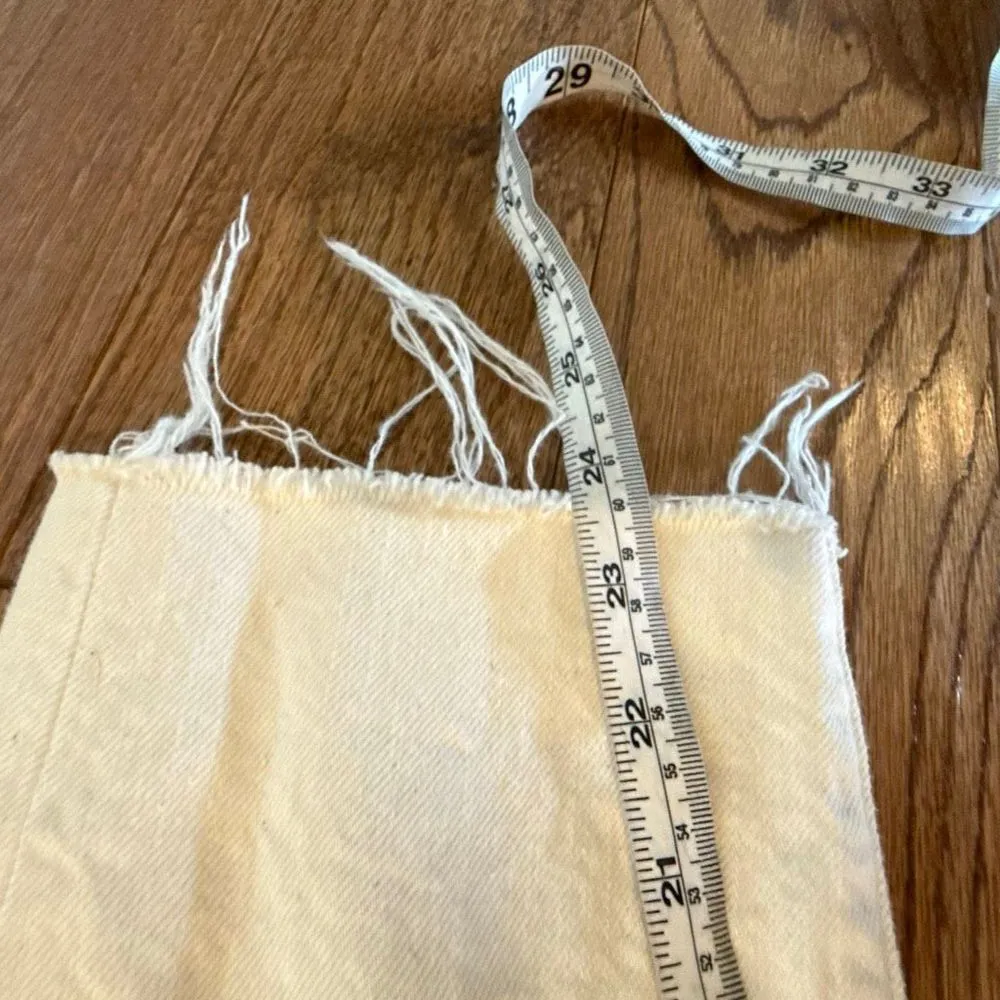 Banana republic high rise straight raw hem cream jeans size 27p - Image 6