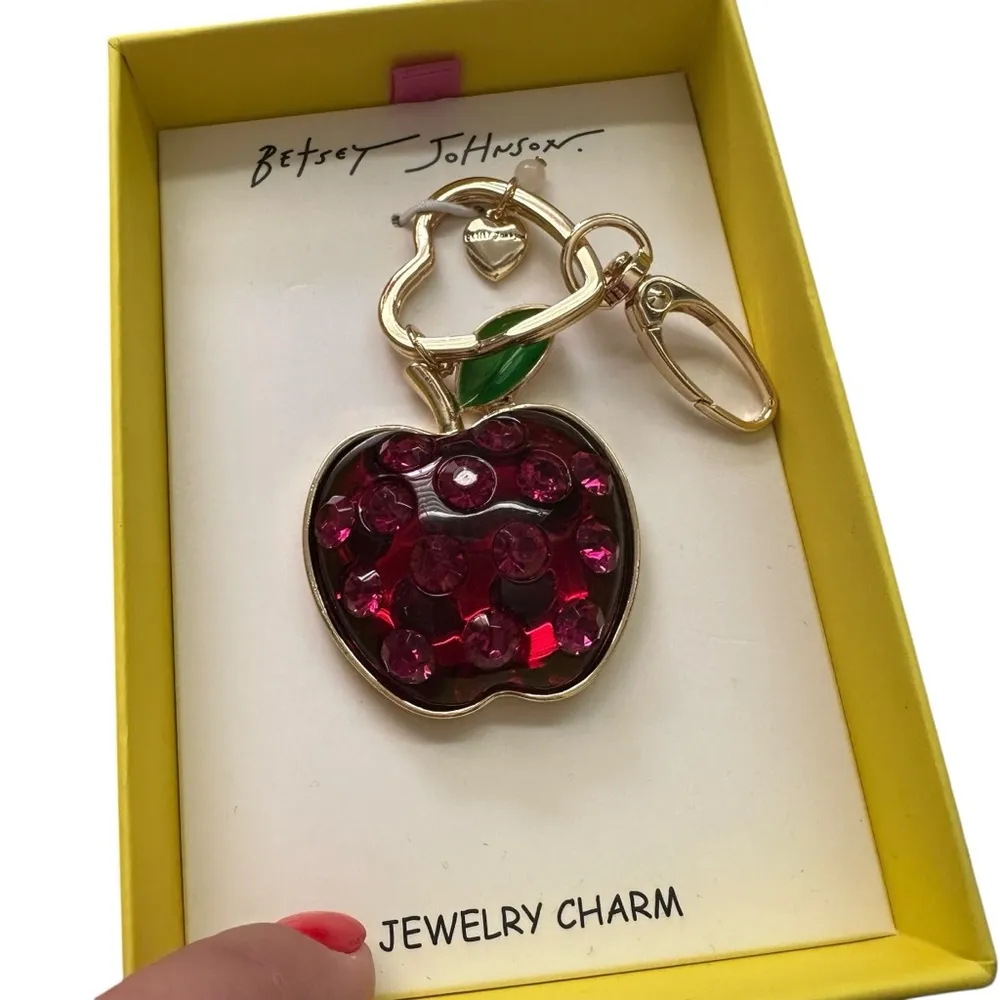 Betsey Johnson Apple Jewelry Charm Key Fob - Image 2