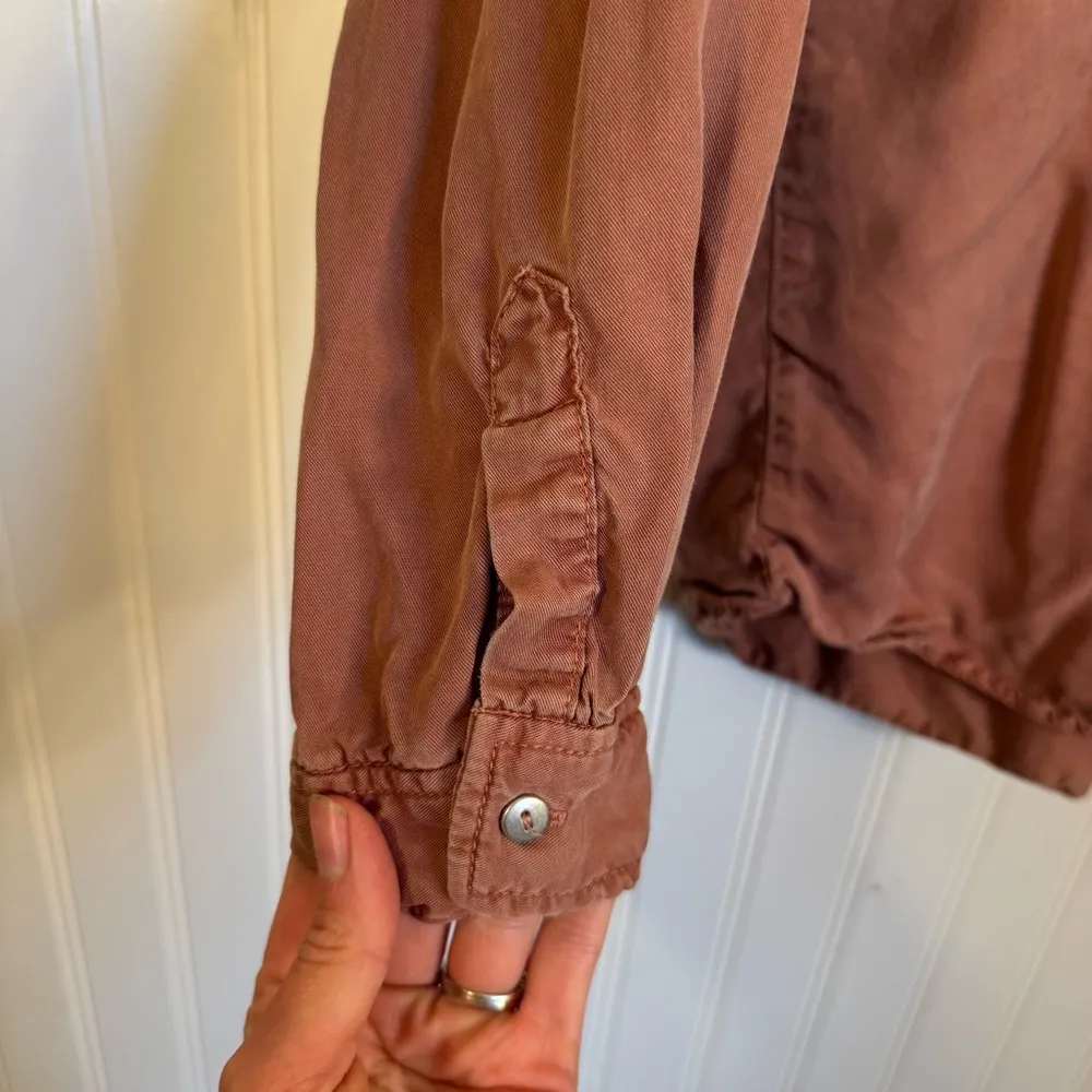 ZARA Women’s Dusty Rose Button Down Long Sleeve with Pockets Size XS - Image 4